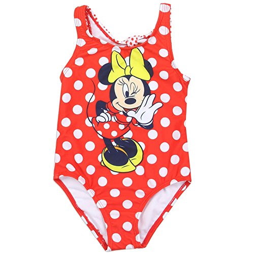 NWT Minnie Mouse Girl 's Swim Bathing Suit Rashguard Top 6 9 12 18 24m 3T 4T 5T